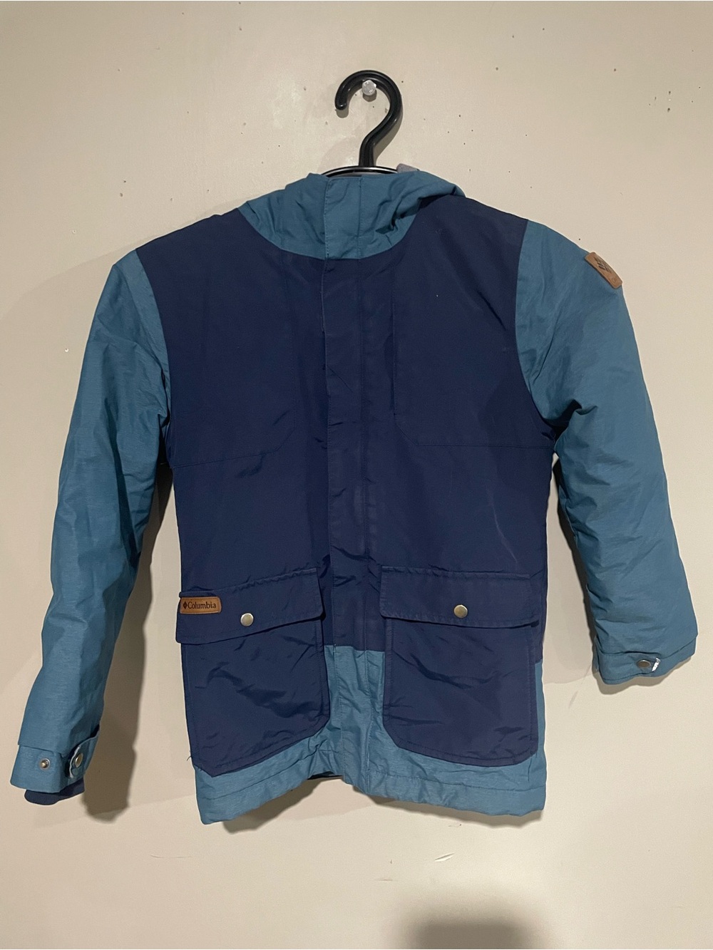 Columbia Kids Blue Two-Tone Hooded Puffer Jacket
